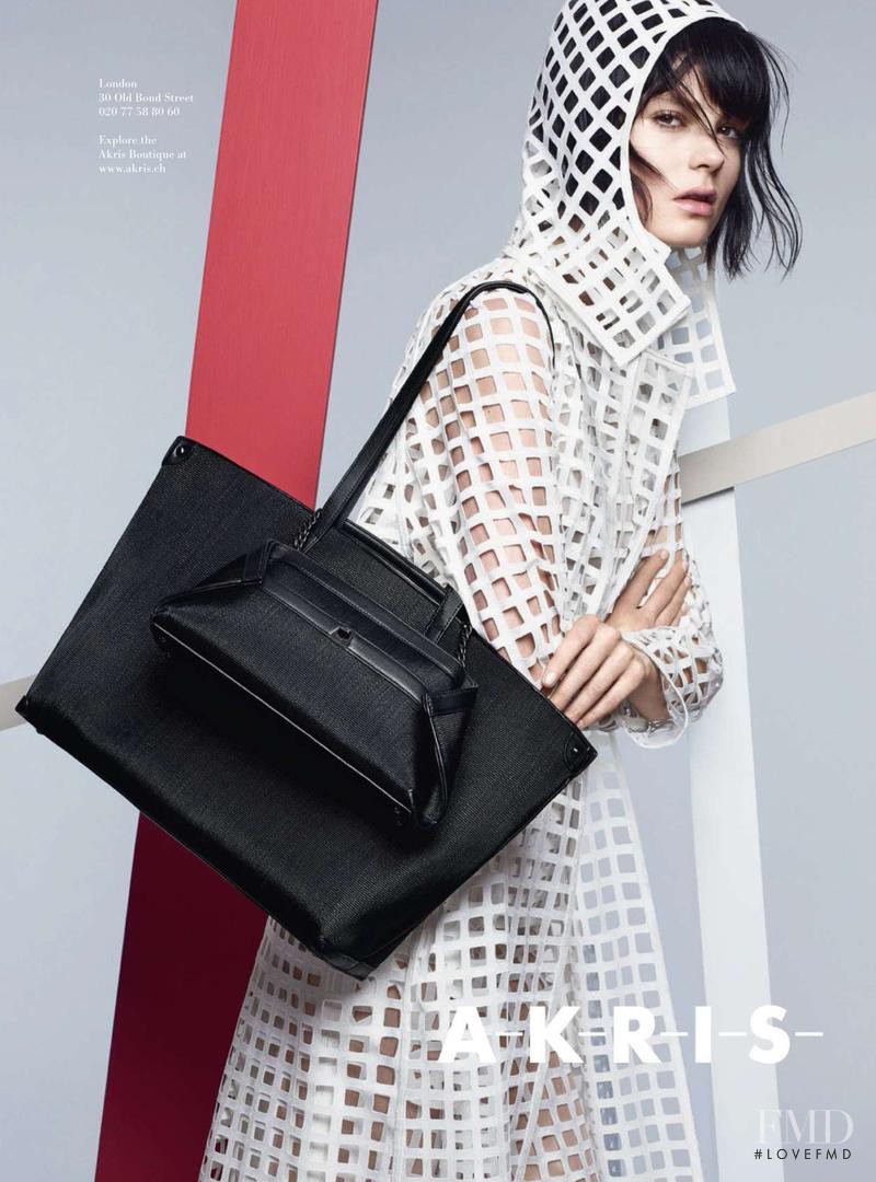 Caroline Brasch Nielsen featured in  the Akris advertisement for Spring/Summer 2015