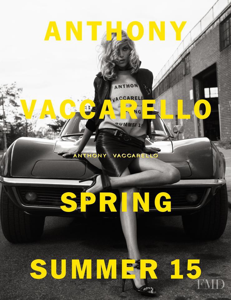 Anja Rubik featured in  the Anthony Vaccarello advertisement for Spring/Summer 2015