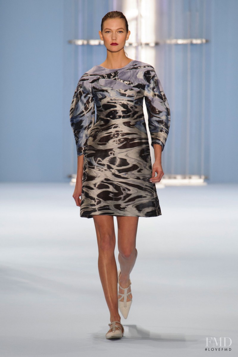 Karlie Kloss featured in  the Carolina Herrera fashion show for Autumn/Winter 2015
