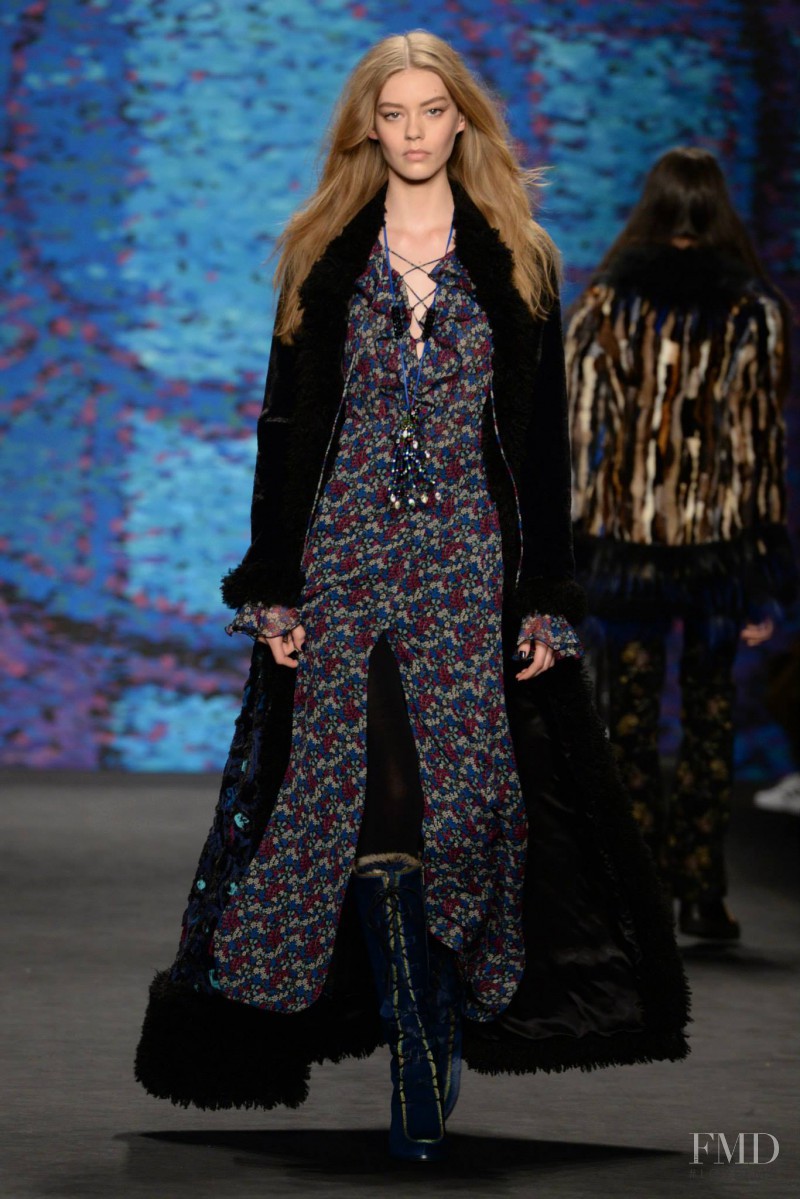 Ondria Hardin featured in  the Anna Sui fashion show for Autumn/Winter 2015