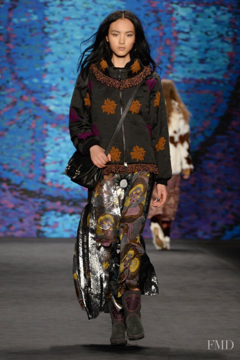 Luping Wang featured in  the Anna Sui fashion show for Autumn/Winter 2015