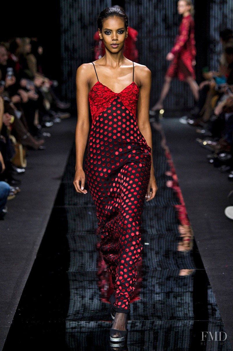 Grace Mahary featured in  the Diane Von Furstenberg fashion show for Autumn/Winter 2015