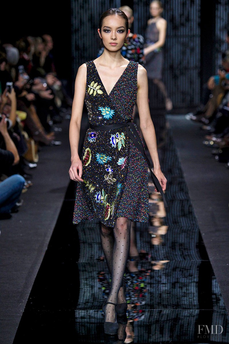 Fei Fei Sun featured in  the Diane Von Furstenberg fashion show for Autumn/Winter 2015