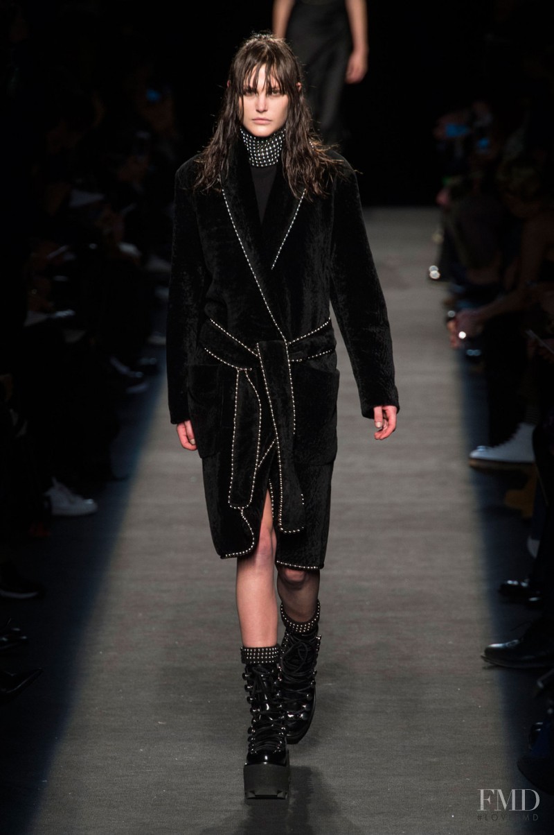 Catherine McNeil featured in  the Alexander Wang fashion show for Autumn/Winter 2015