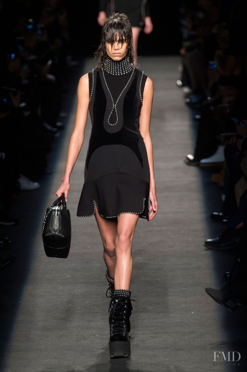 Mica Arganaraz featured in  the Alexander Wang fashion show for Autumn/Winter 2015