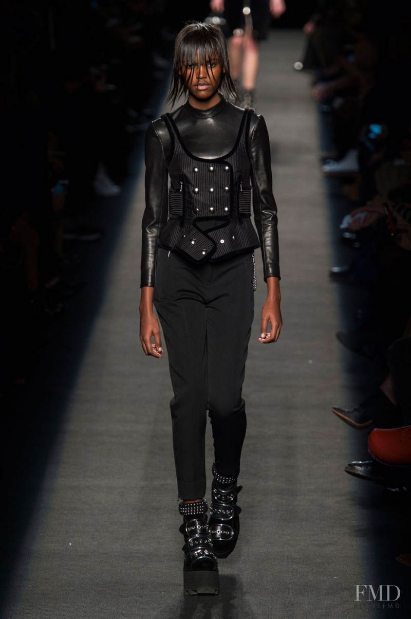 Amilna Estevão featured in  the Alexander Wang fashion show for Autumn/Winter 2015