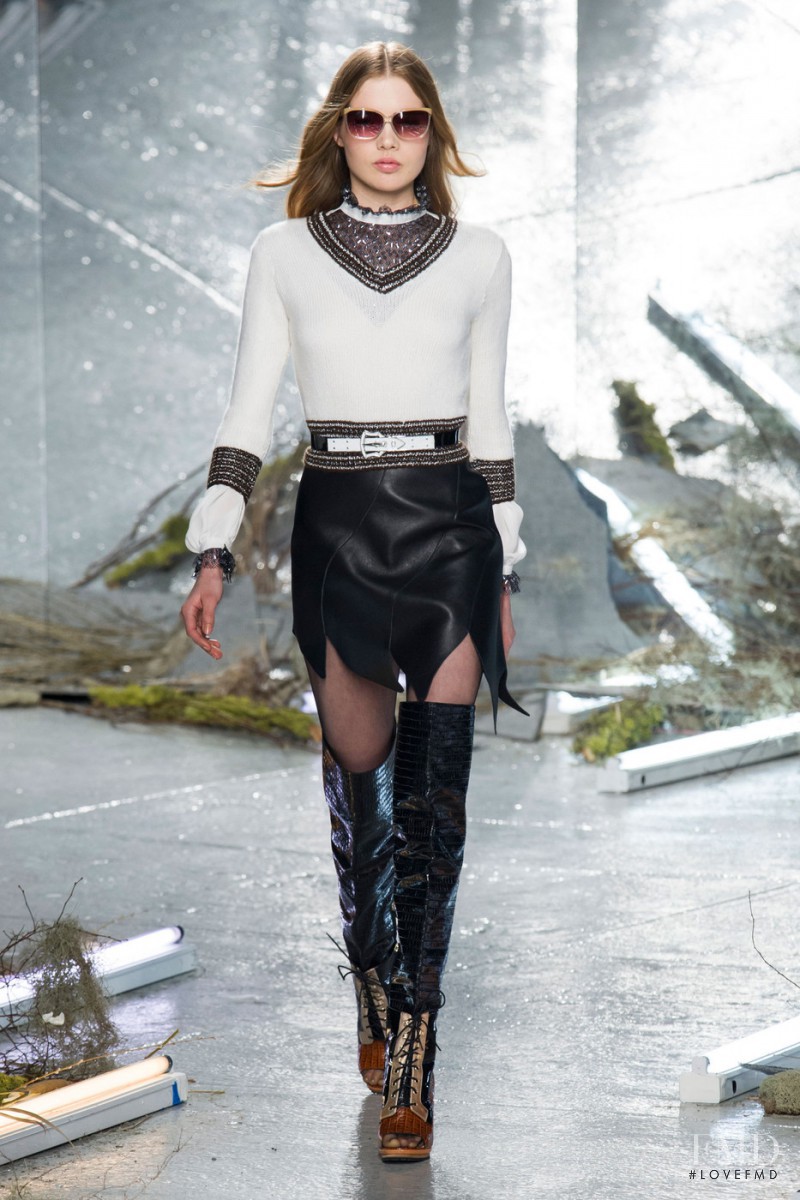 Avery Tharp featured in  the Rodarte fashion show for Autumn/Winter 2015