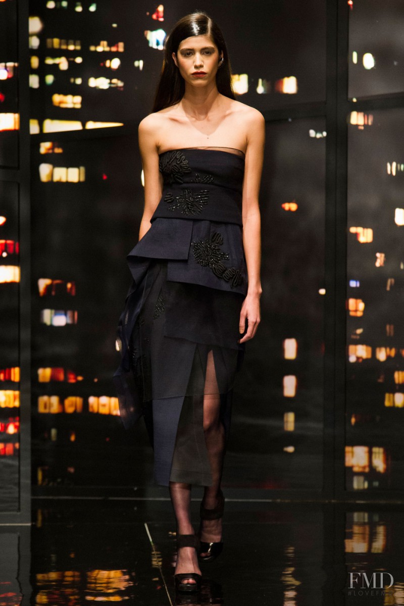 Mica Arganaraz featured in  the Donna Karan New York fashion show for Autumn/Winter 2015