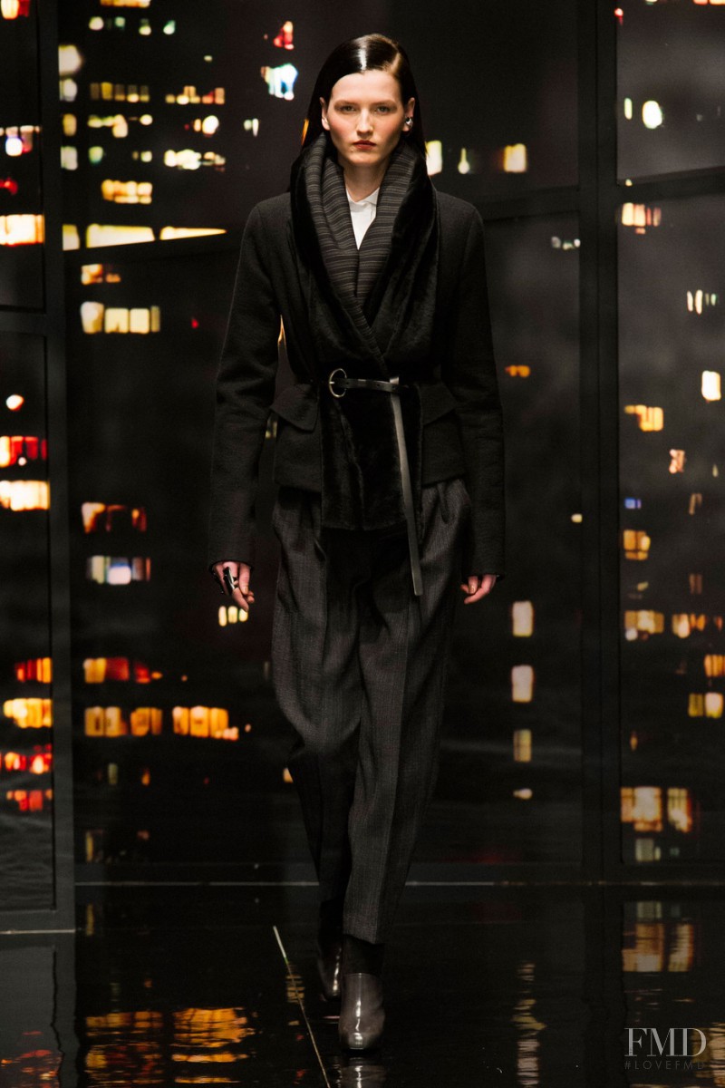 Katlin Aas featured in  the Donna Karan New York fashion show for Autumn/Winter 2015