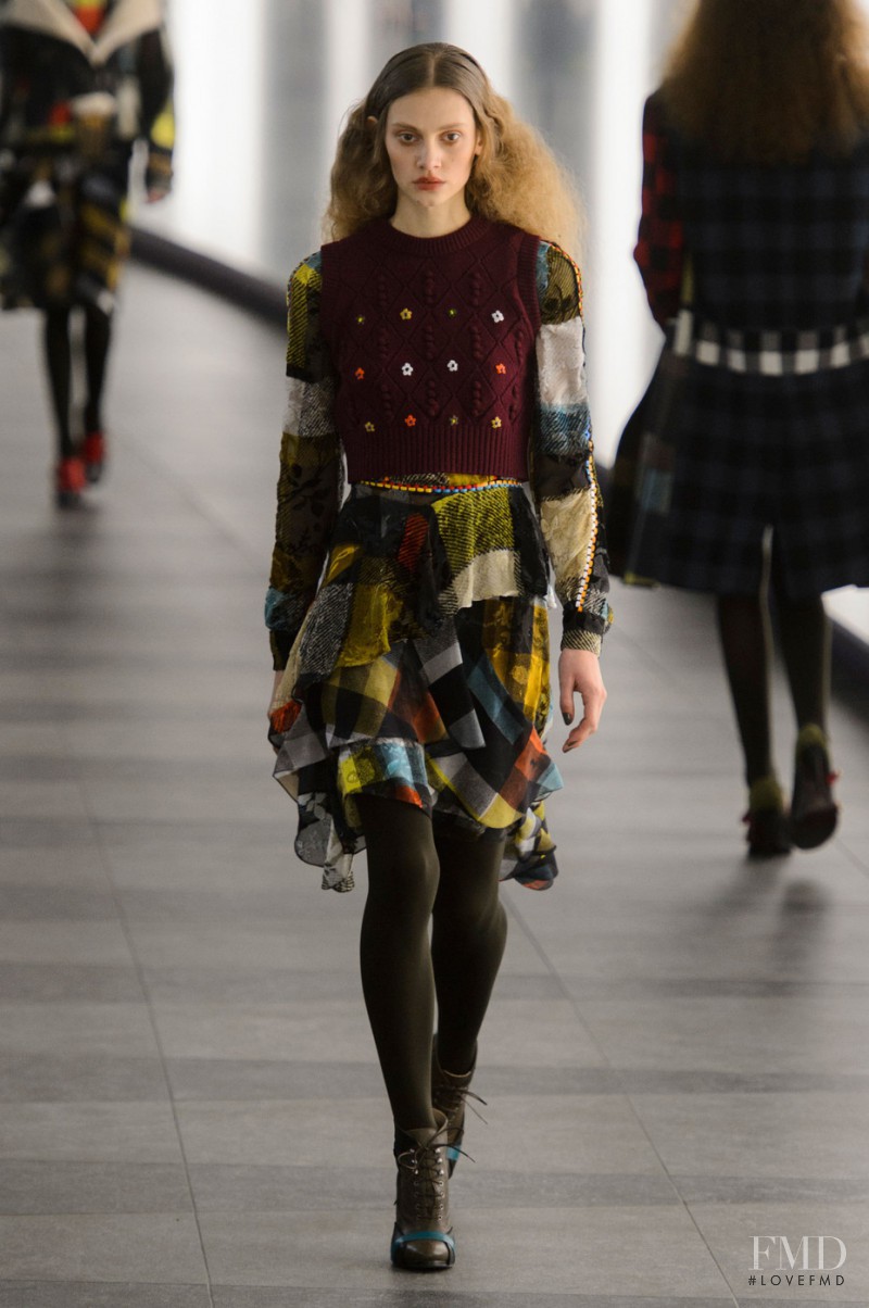 Eva Saadi Schimmel featured in  the Preen by Thornton Bregazzi fashion show for Autumn/Winter 2015