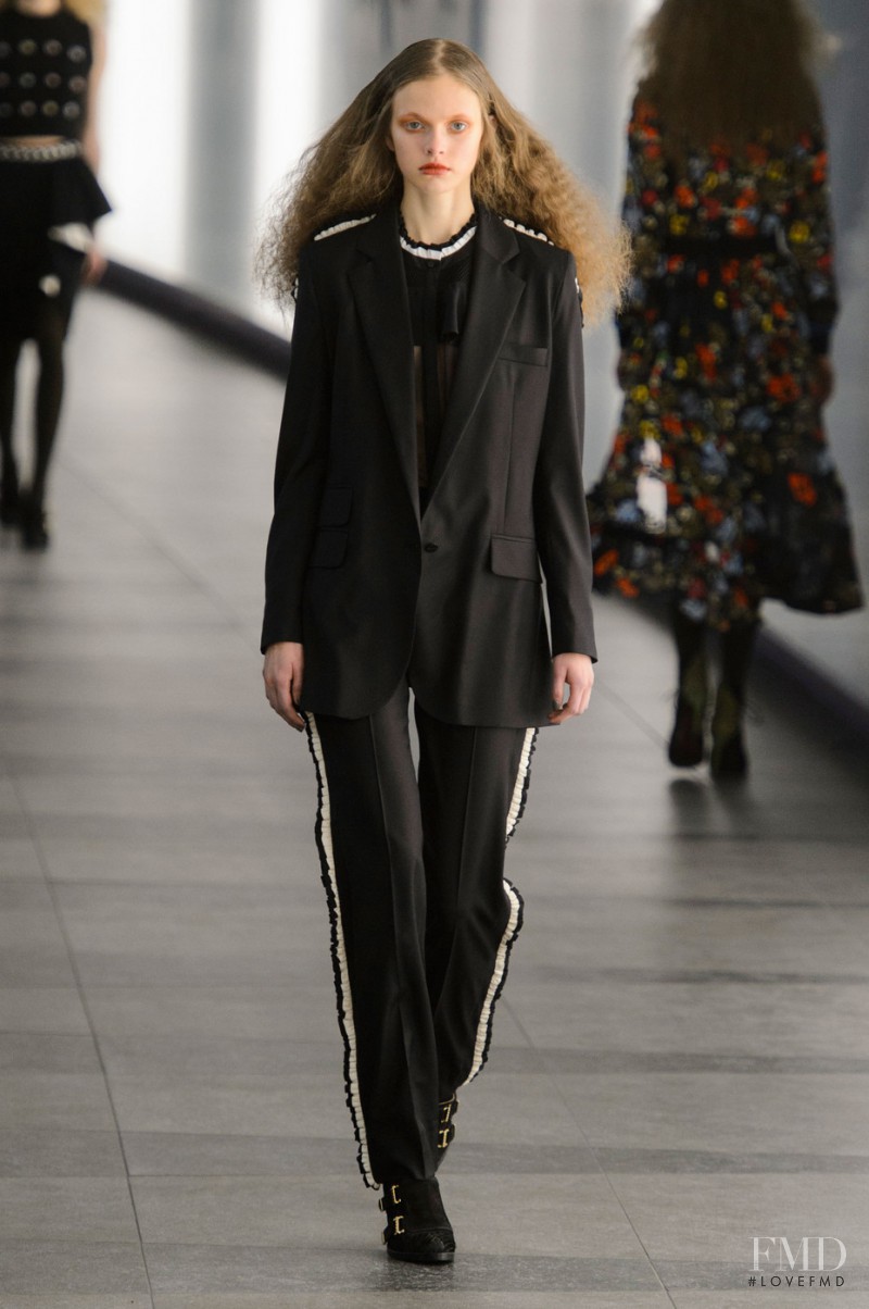 Avery Blanchard featured in  the Preen by Thornton Bregazzi fashion show for Autumn/Winter 2015