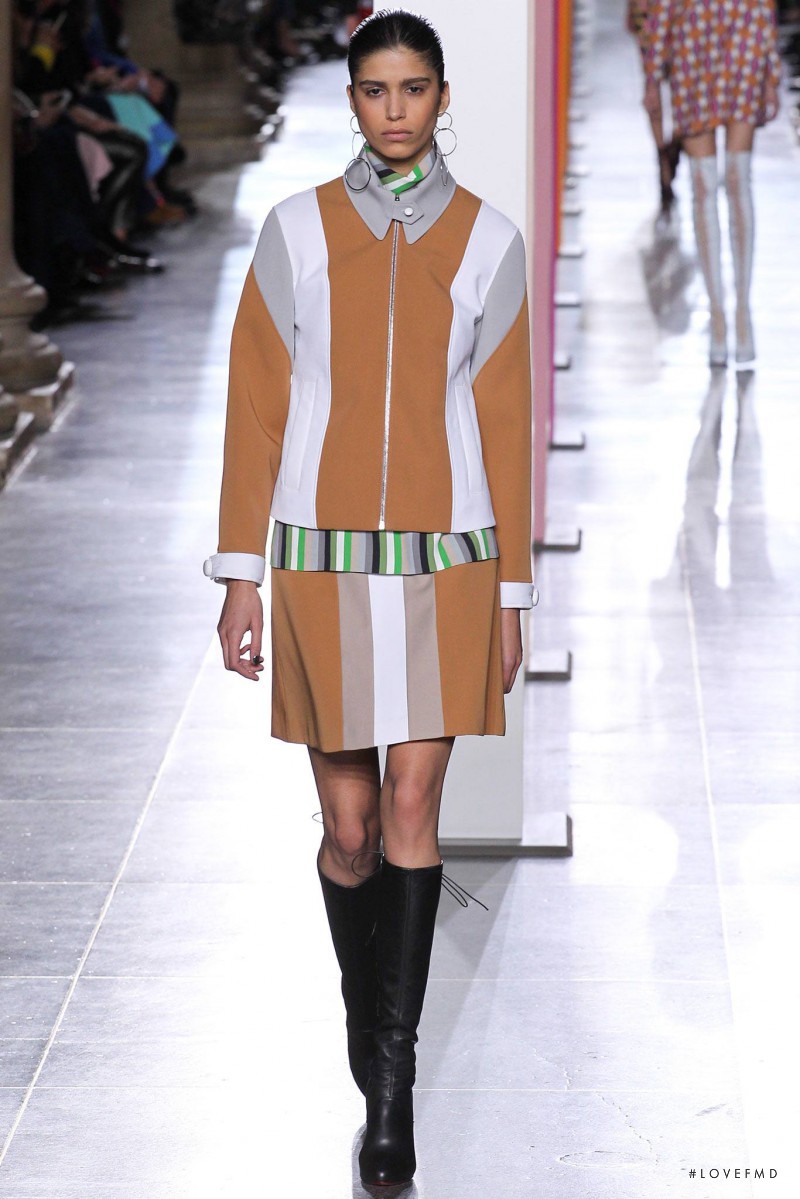 Mica Arganaraz featured in  the Jonathan Saunders fashion show for Autumn/Winter 2015