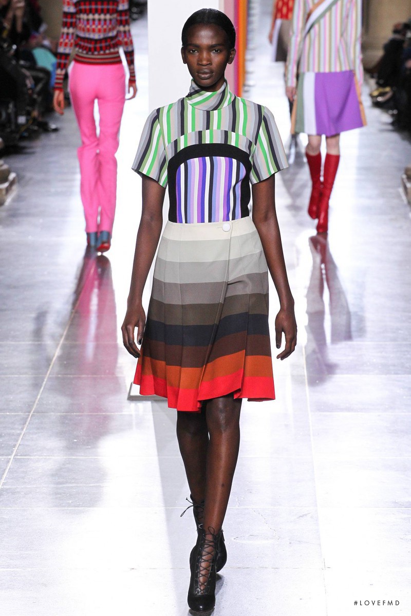 Aamito Stacie Lagum featured in  the Jonathan Saunders fashion show for Autumn/Winter 2015