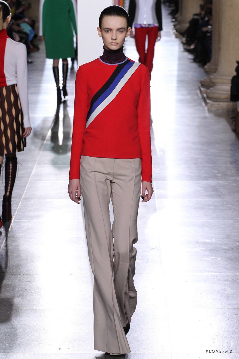 Anna Marija Grostina featured in  the Jonathan Saunders fashion show for Autumn/Winter 2015
