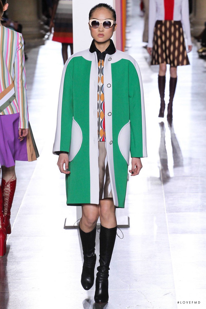 Jing Wen featured in  the Jonathan Saunders fashion show for Autumn/Winter 2015