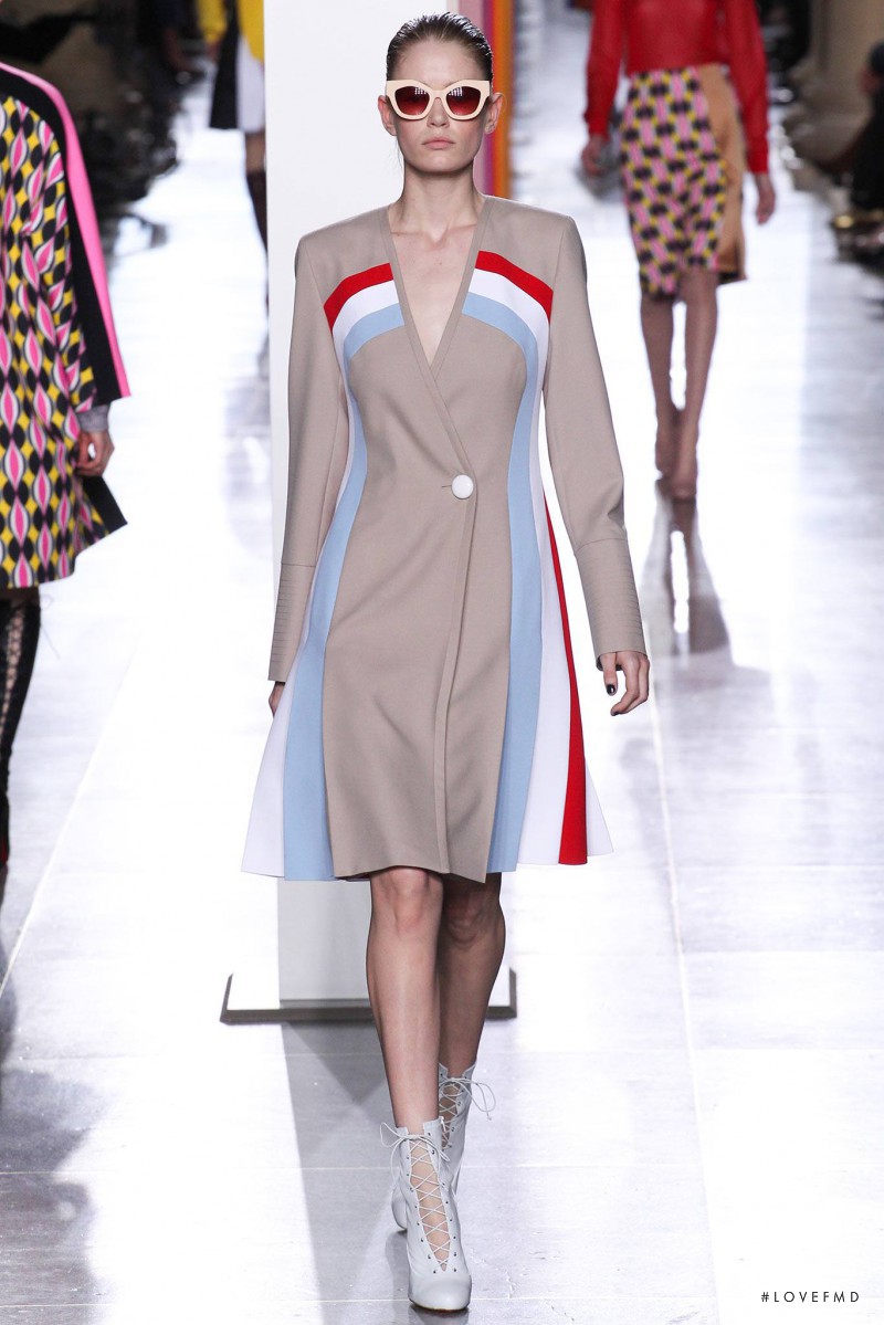 Hollie May Saker featured in  the Jonathan Saunders fashion show for Autumn/Winter 2015