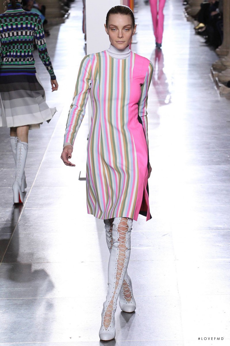 Jessica Stam featured in  the Jonathan Saunders fashion show for Autumn/Winter 2015