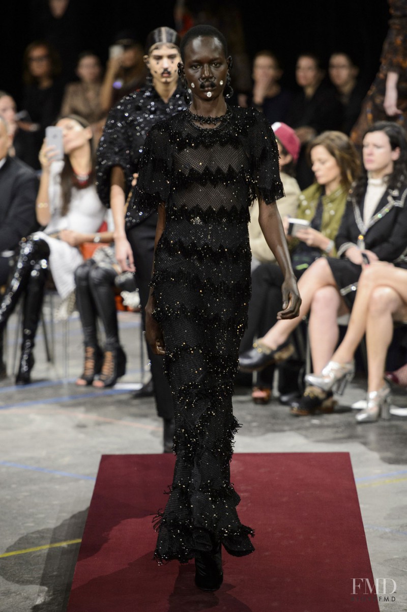 Ajak Deng featured in  the Givenchy fashion show for Autumn/Winter 2015