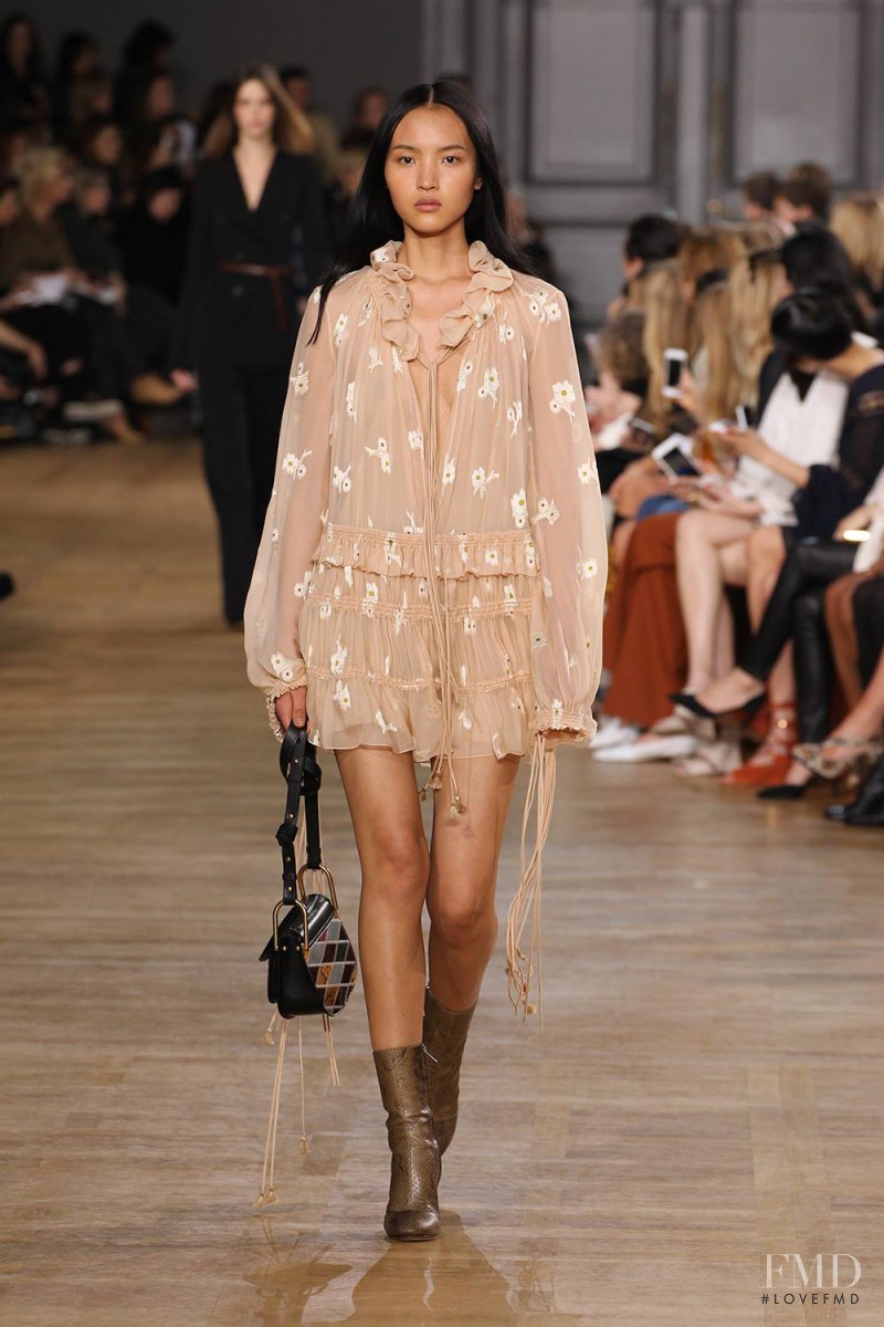 Luping Wang featured in  the Chloe fashion show for Autumn/Winter 2015
