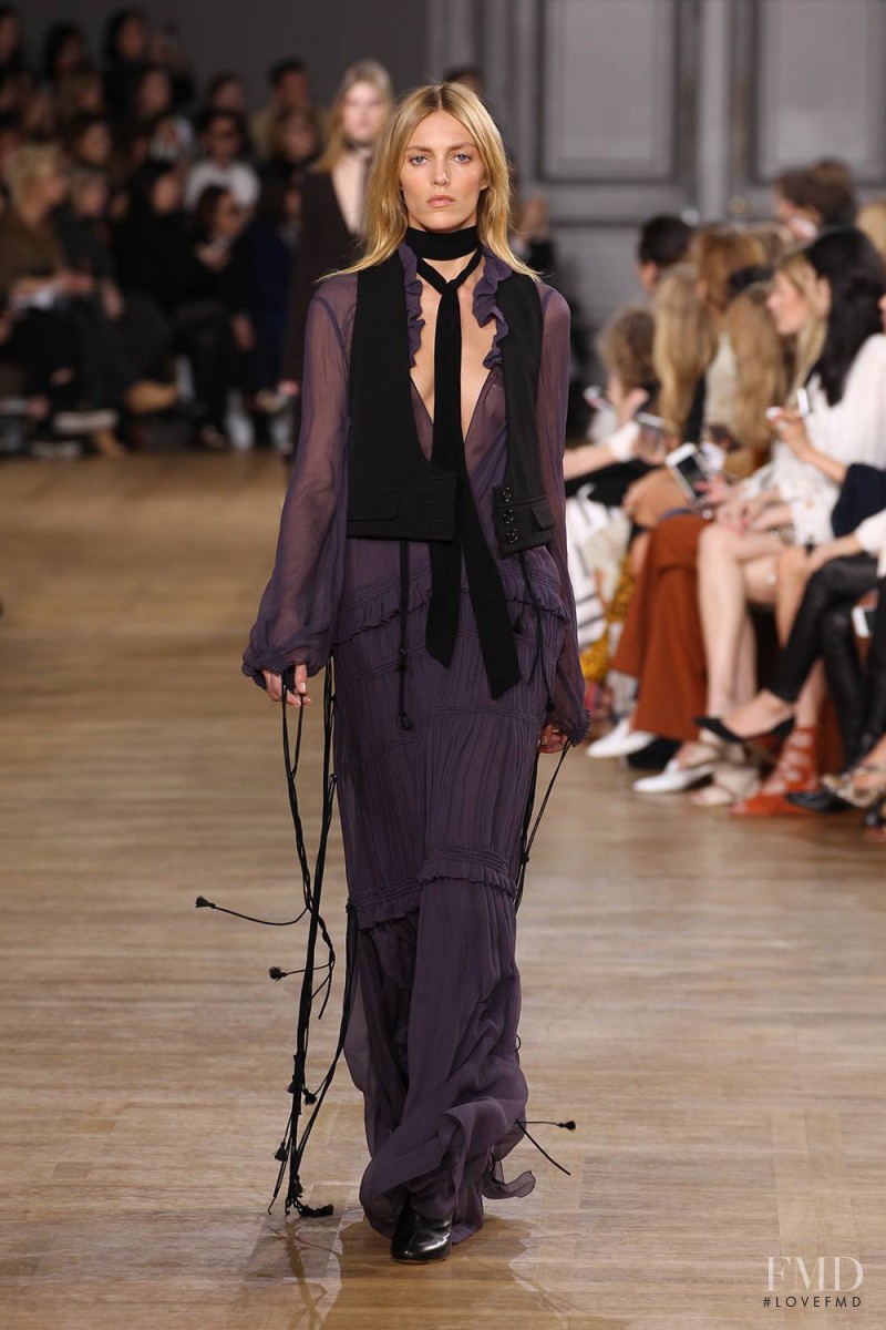 Anja Rubik featured in  the Chloe fashion show for Autumn/Winter 2015