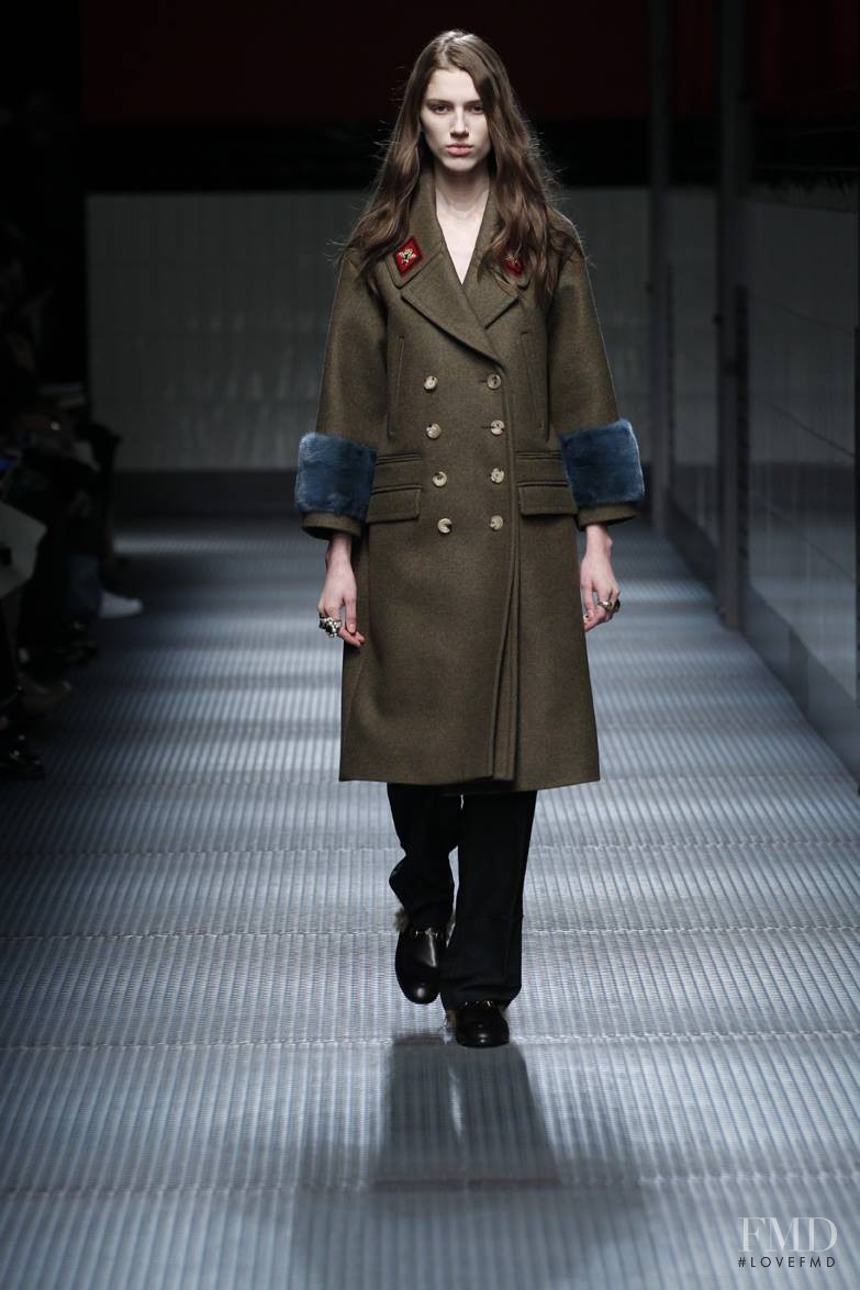 Sabina Lobova featured in  the Gucci fashion show for Autumn/Winter 2015