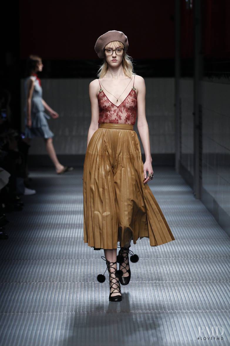 Frances Coombe featured in  the Gucci fashion show for Autumn/Winter 2015