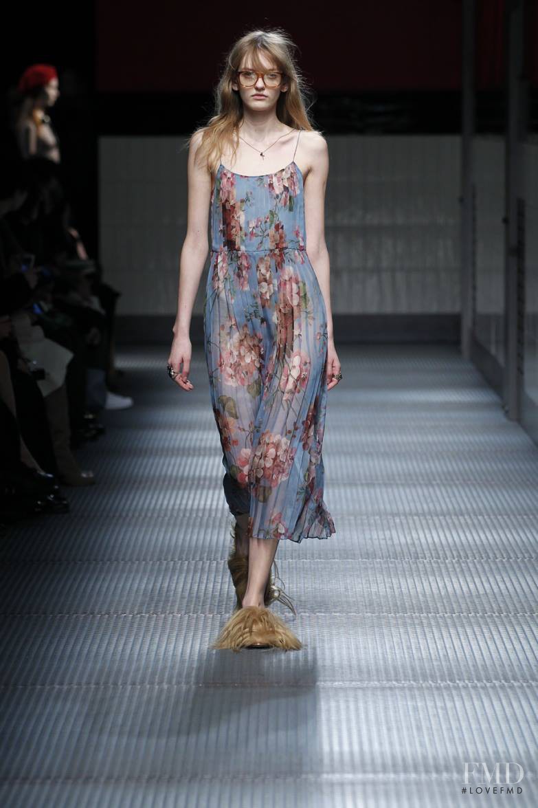 Yulia Musieichuk featured in  the Gucci fashion show for Autumn/Winter 2015