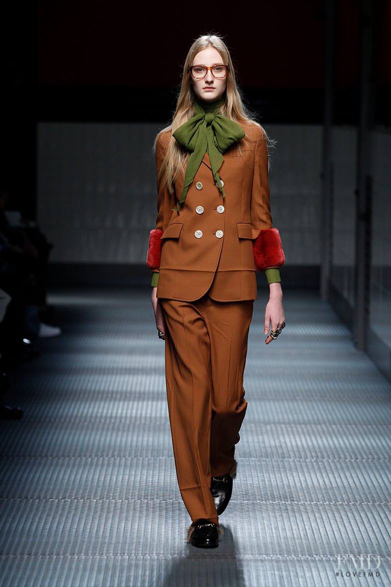 Charlotte Lindvig featured in  the Gucci fashion show for Autumn/Winter 2015