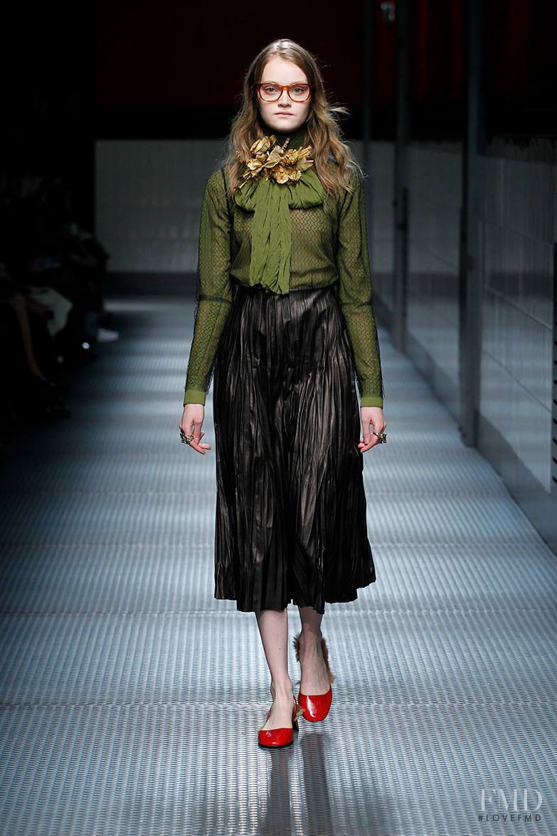 Mia Gruenwald featured in  the Gucci fashion show for Autumn/Winter 2015