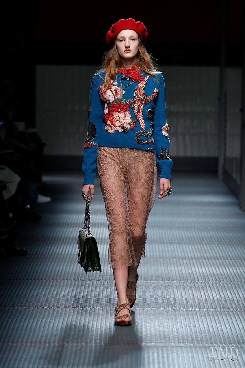 Agnes Nieske featured in  the Gucci fashion show for Autumn/Winter 2015