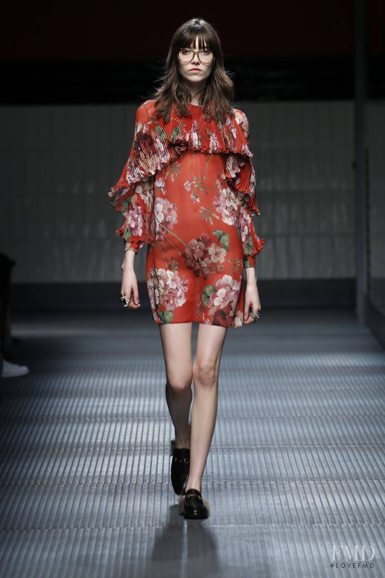 Grace Hartzel featured in  the Gucci fashion show for Autumn/Winter 2015