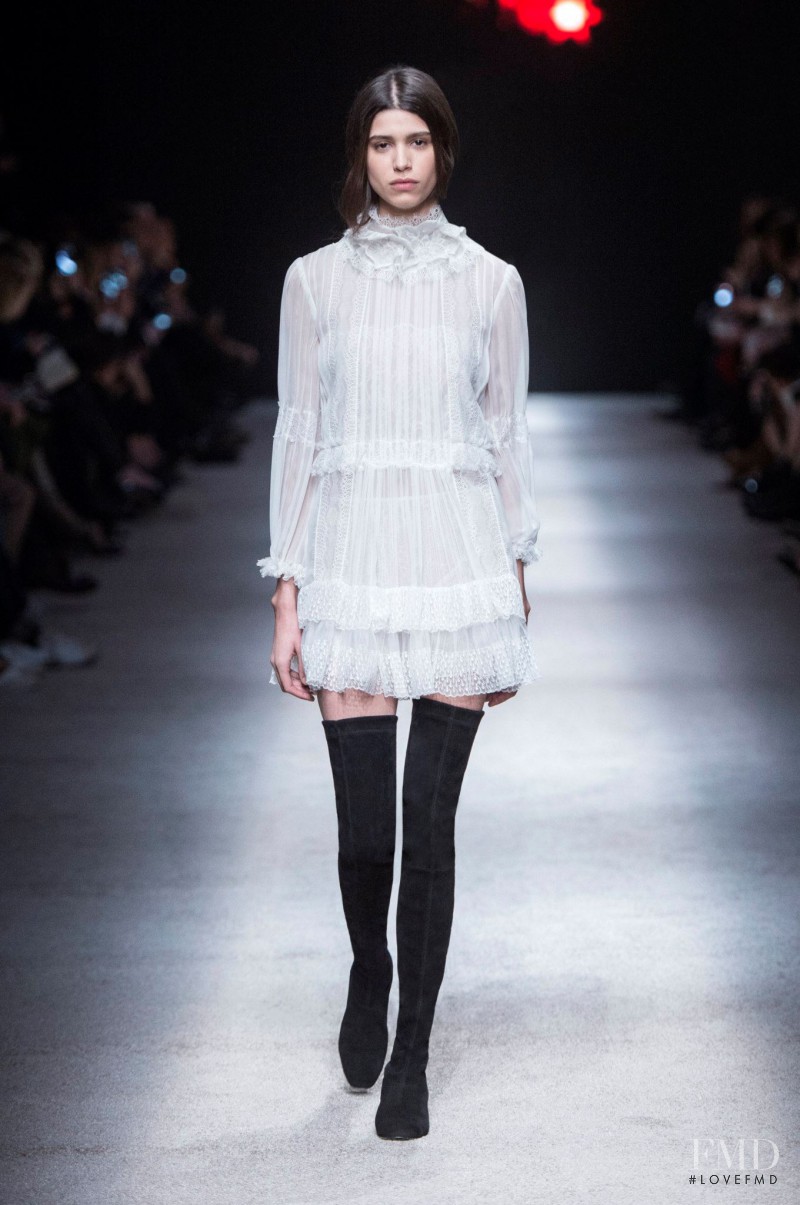 Mica Arganaraz featured in  the Alberta Ferretti fashion show for Autumn/Winter 2015