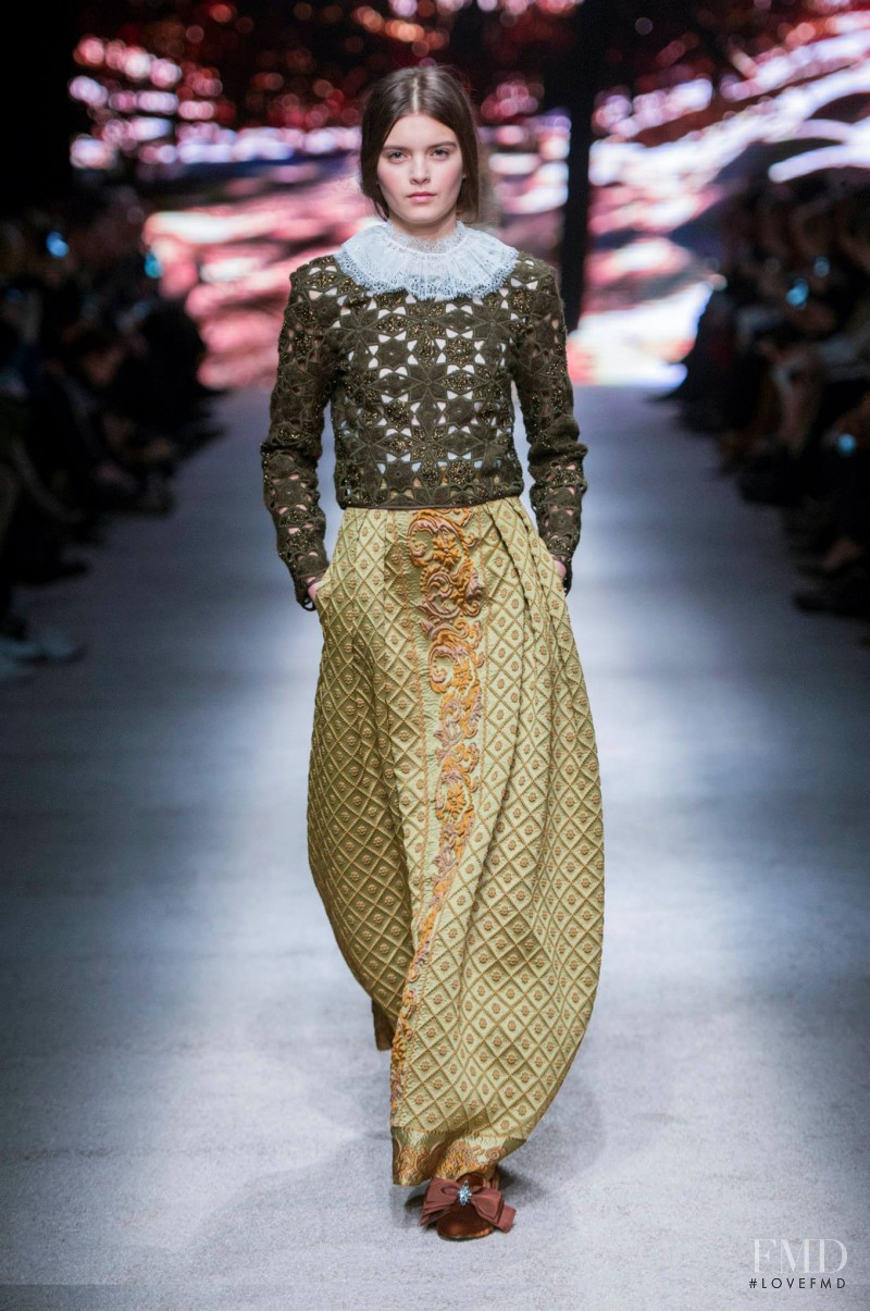 Emma Genier featured in  the Alberta Ferretti fashion show for Autumn/Winter 2015