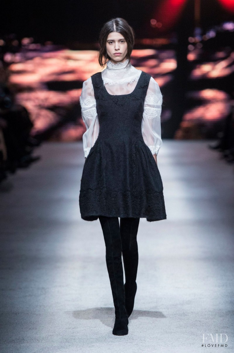 Mica Arganaraz featured in  the Alberta Ferretti fashion show for Autumn/Winter 2015