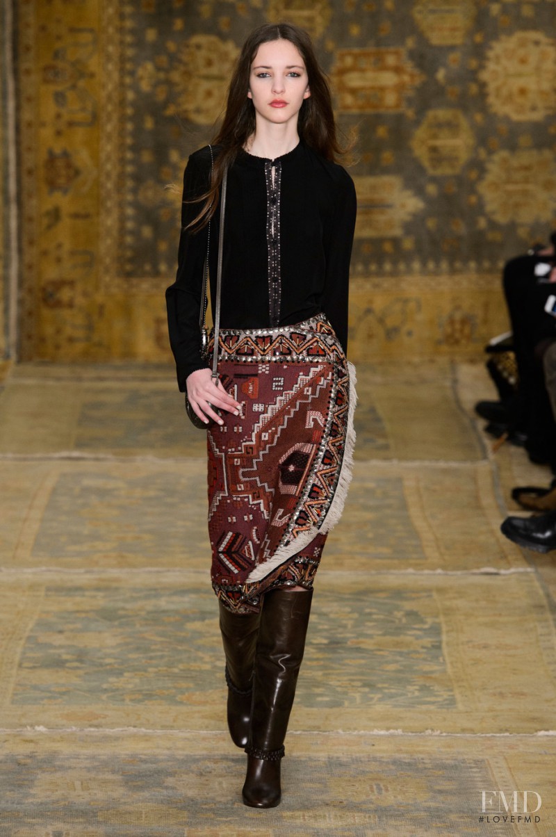 Clémentine Deraedt featured in  the Tory Burch fashion show for Autumn/Winter 2015