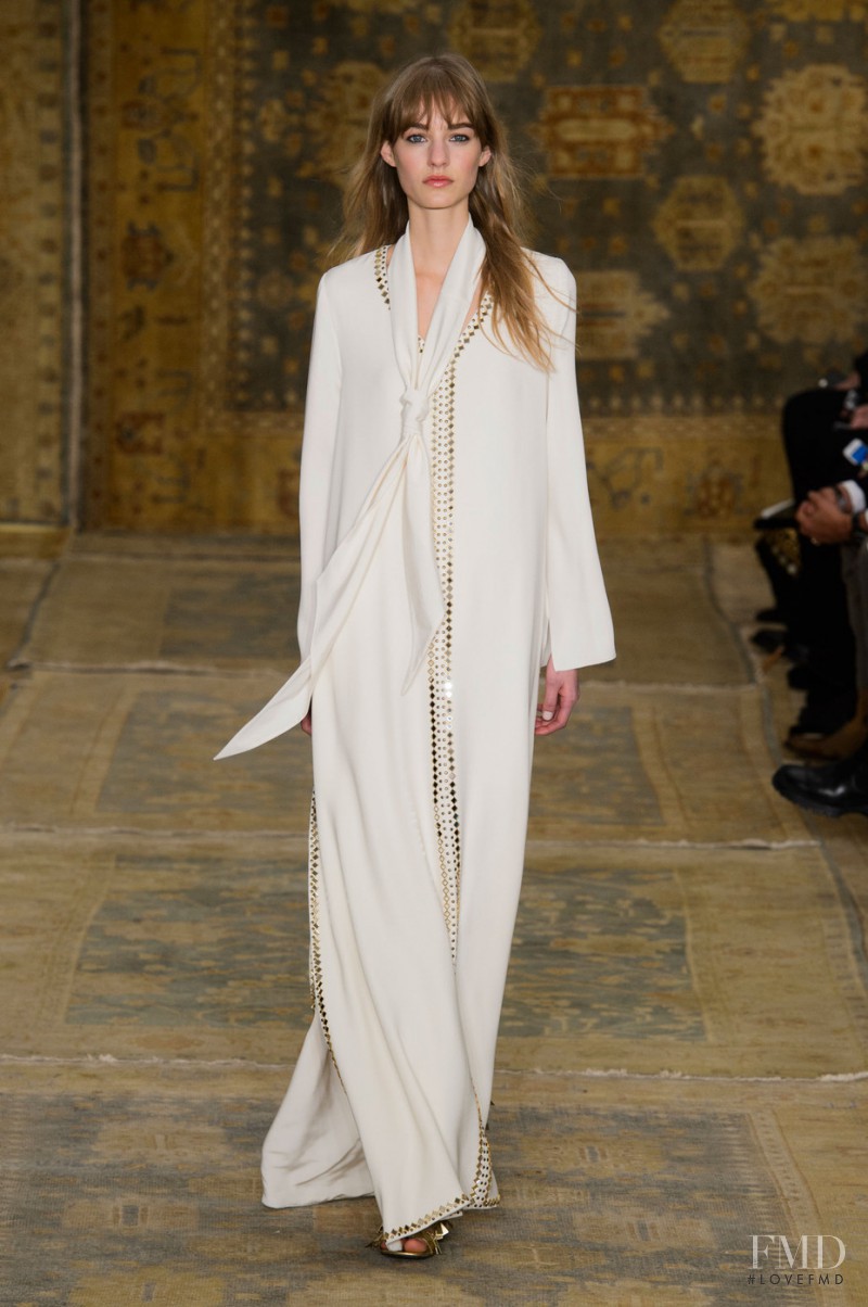 Maartje Verhoef featured in  the Tory Burch fashion show for Autumn/Winter 2015