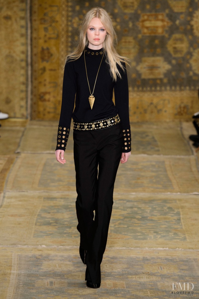 Oxana Moiseeva featured in  the Tory Burch fashion show for Autumn/Winter 2015