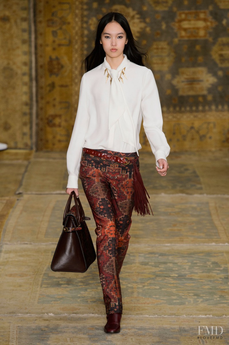 Yuan Bo Chao featured in  the Tory Burch fashion show for Autumn/Winter 2015