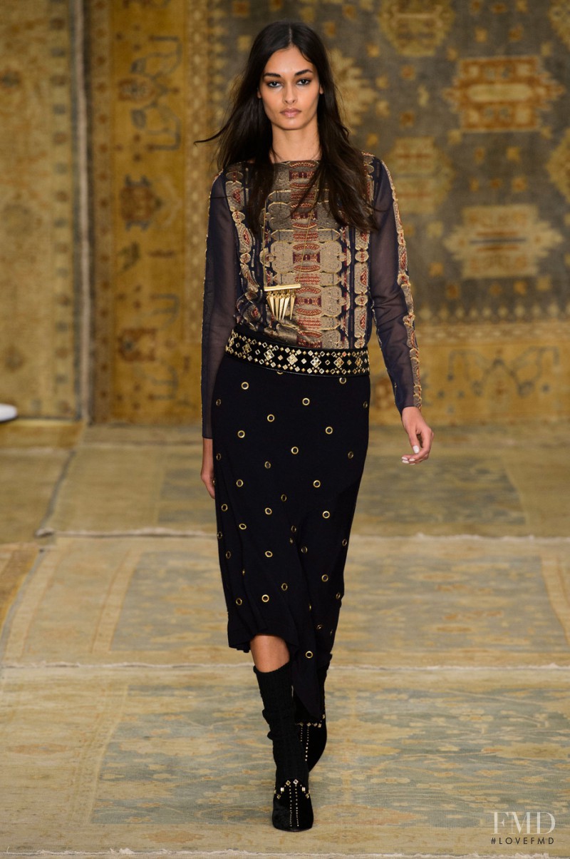 Gizele Oliveira featured in  the Tory Burch fashion show for Autumn/Winter 2015