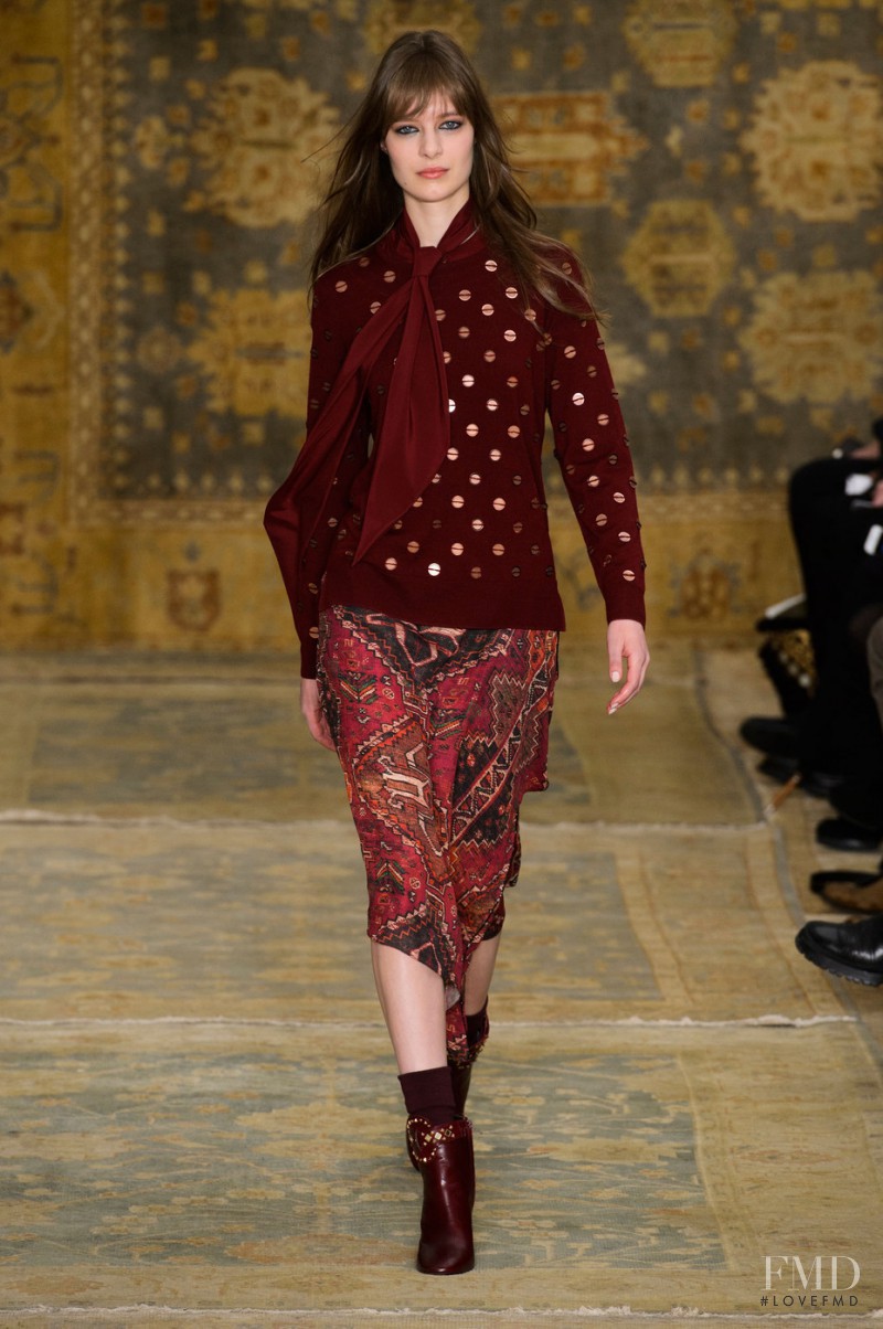 Anika Cholewa featured in  the Tory Burch fashion show for Autumn/Winter 2015