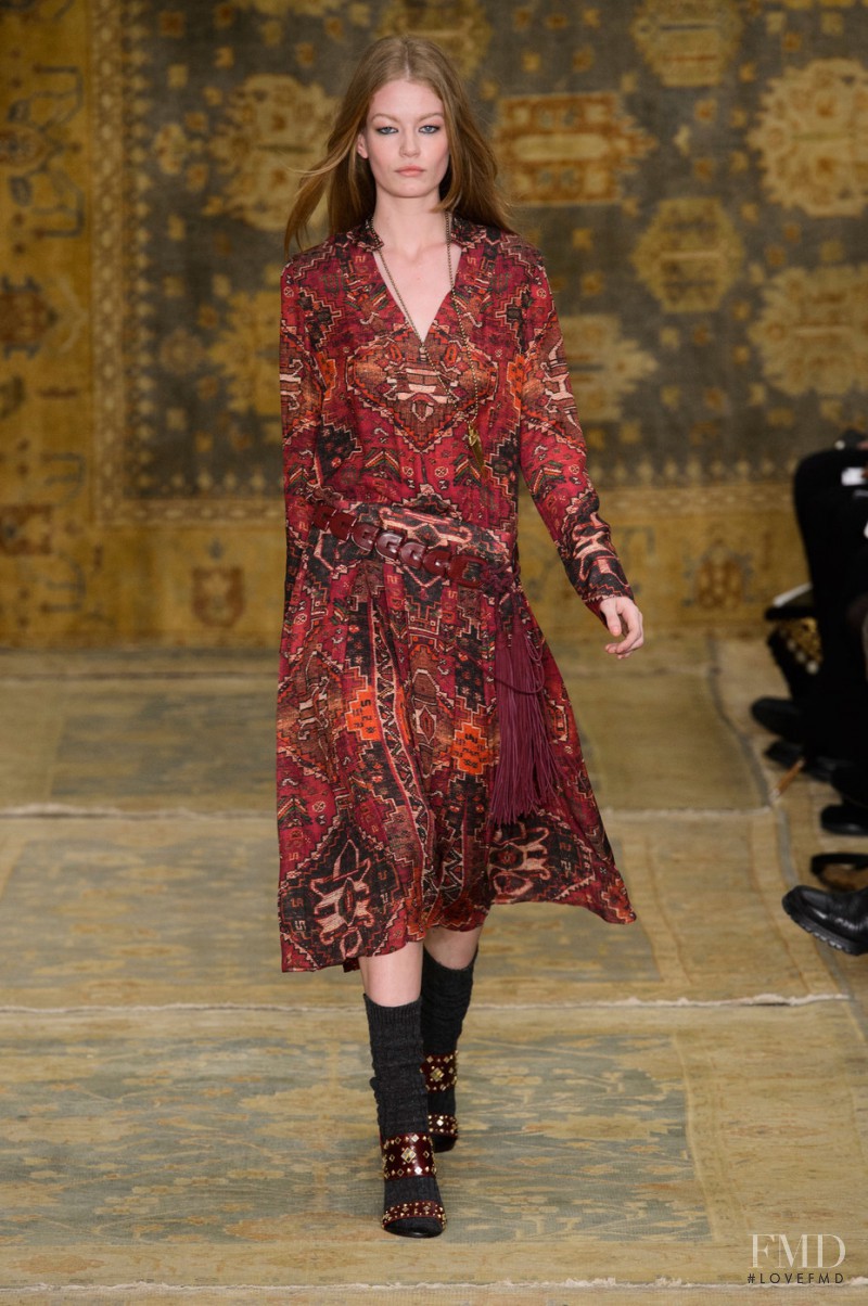 Hollie May Saker featured in  the Tory Burch fashion show for Autumn/Winter 2015