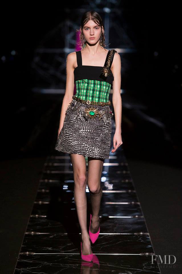 Valery Kaufman featured in  the Fausto Puglisi fashion show for Autumn/Winter 2015