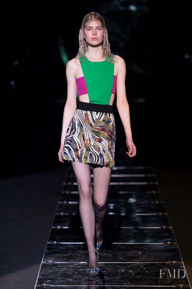 Ola Rudnicka featured in  the Fausto Puglisi fashion show for Autumn/Winter 2015