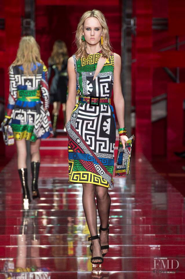 Harleth Kuusik featured in  the Versace fashion show for Autumn/Winter 2015