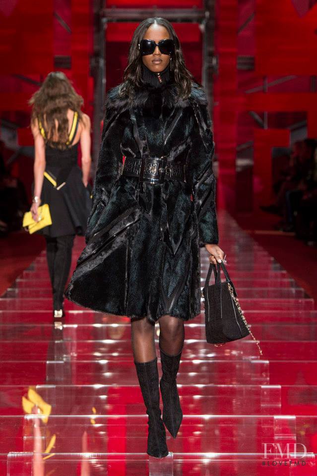 Leila Ndabirabe featured in  the Versace fashion show for Autumn/Winter 2015