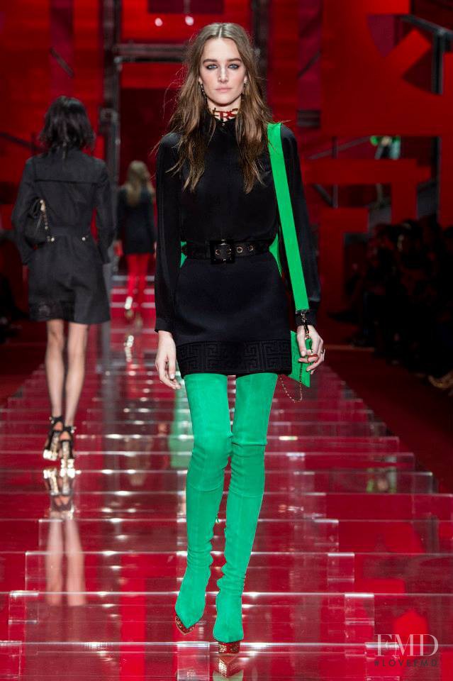 Joséphine Le Tutour featured in  the Versace fashion show for Autumn/Winter 2015