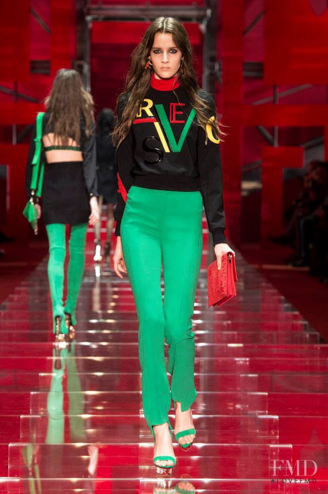 Yana Van Ginneken featured in  the Versace fashion show for Autumn/Winter 2015