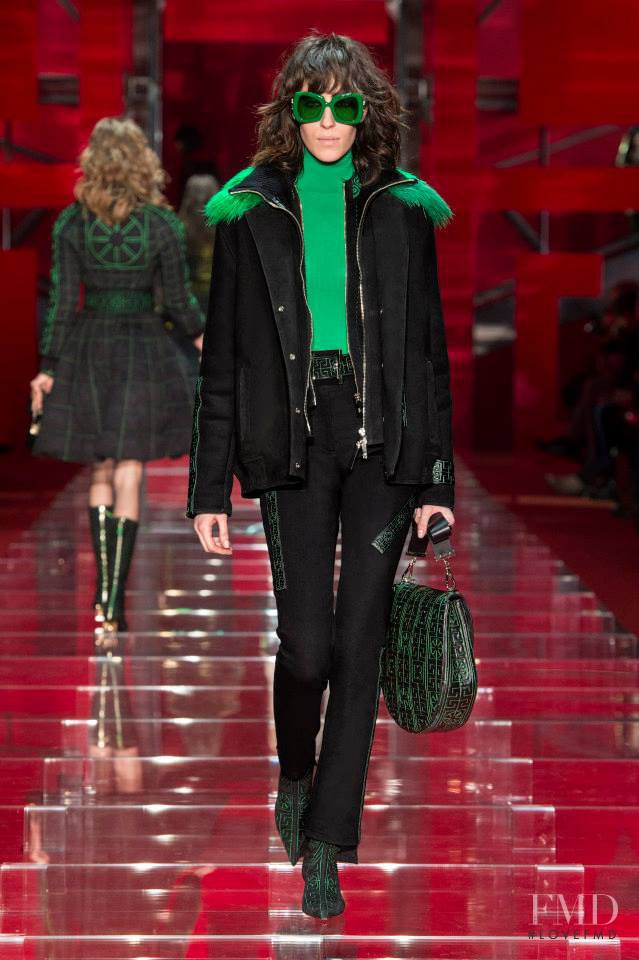 Alix Angjeli featured in  the Versace fashion show for Autumn/Winter 2015