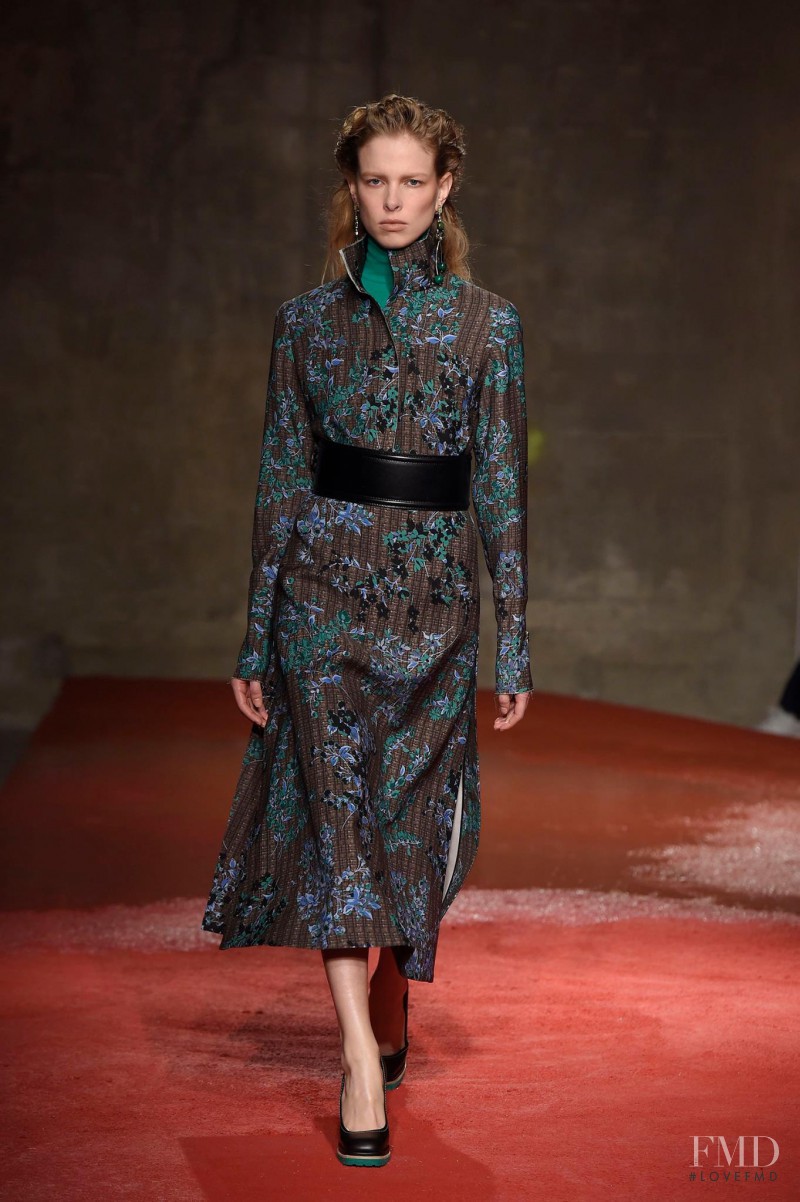 Lina Berg featured in  the Marni fashion show for Autumn/Winter 2015