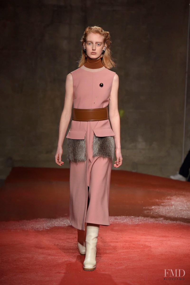 Laura Hagested featured in  the Marni fashion show for Autumn/Winter 2015